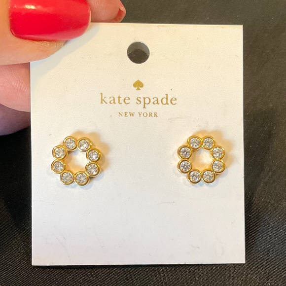 KATE SPADE Gold Tone Full Circle Earrings NWT - Picture 1 of 2
